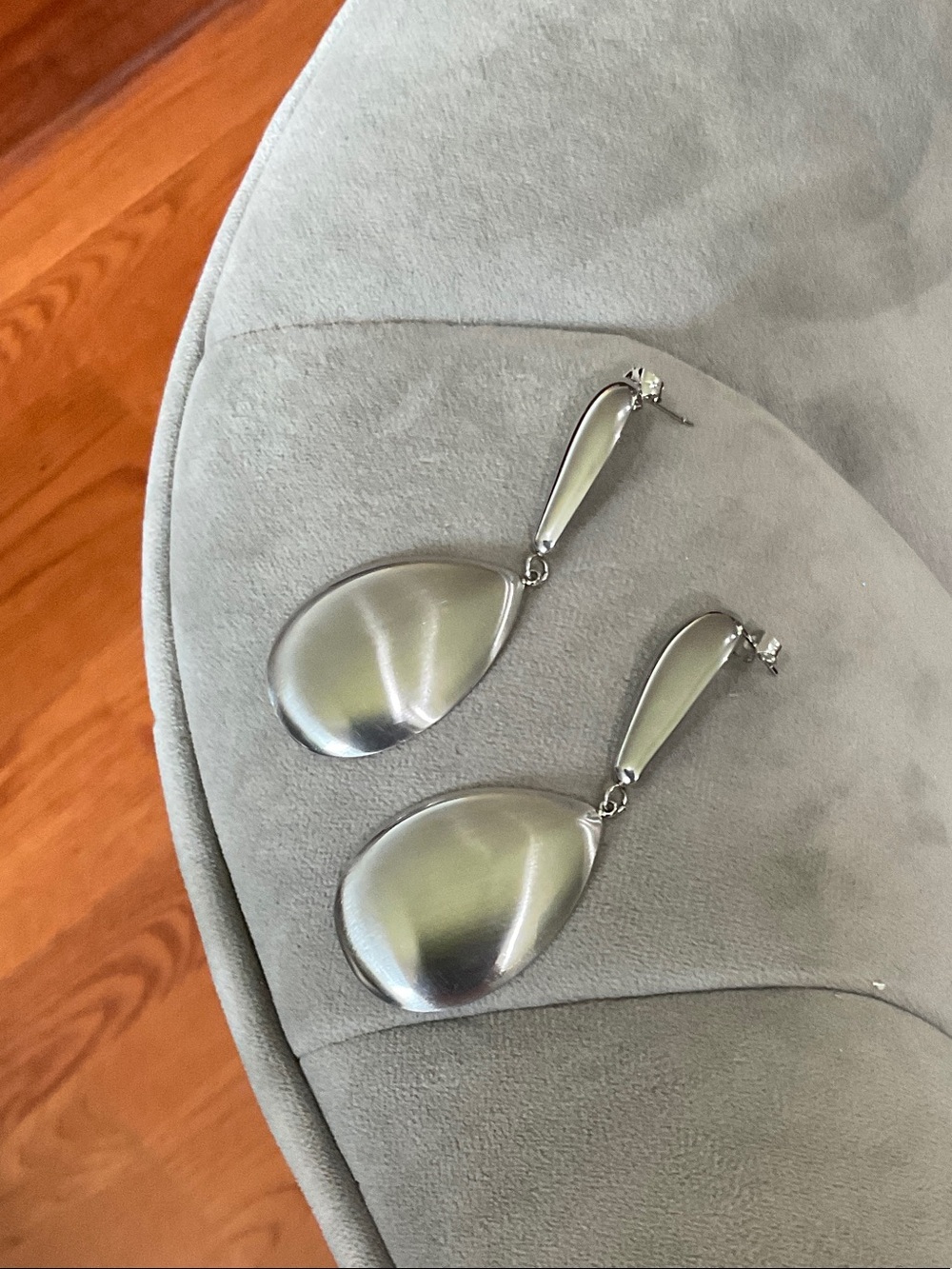 Silver Teardrop Dangle Earrings